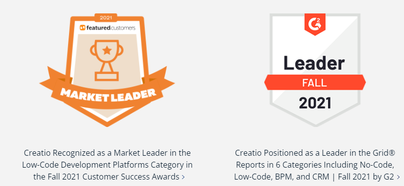 Creatio product awards 2021
